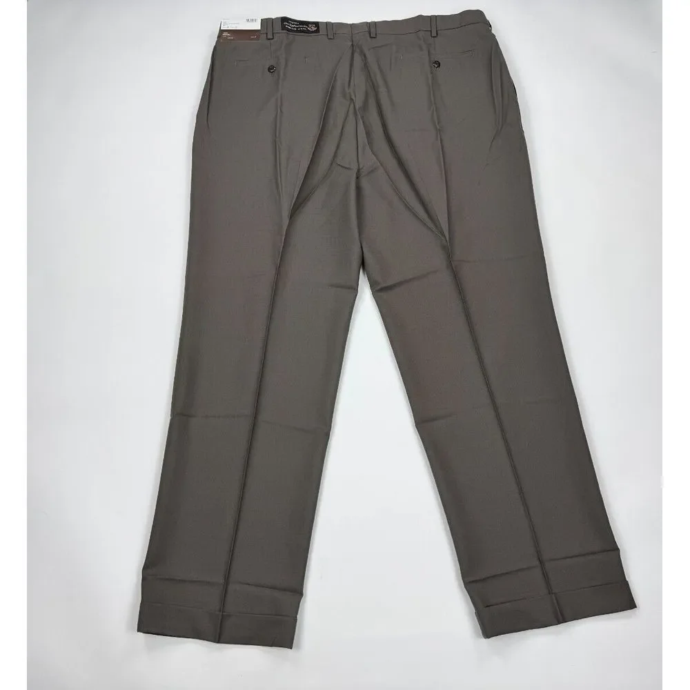 Louis Raphael Luxe Mario Pleated Wool Pant Mens 44 x32 NWT Extended Waist Pocket